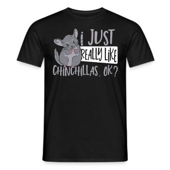 I Just Really Like Chinchillas, Ok? Chinchilla Mom - Men's T-Shirt - black - Front - AI Model Male 178 light (178cm)