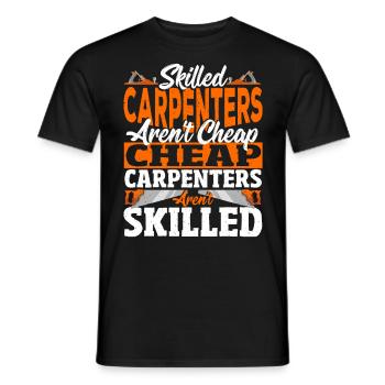 Les charpentiers qualifiés ne sont pas des artisans bon marché - T-shirt homme - noir - Devant - AI Model Male 178 light (178cm)
