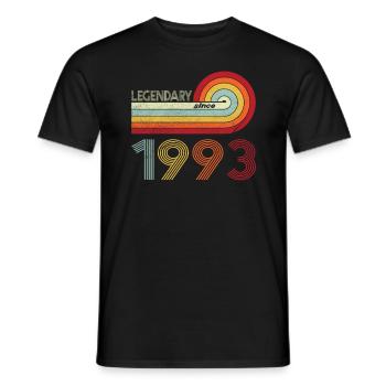 1993 Geburtstag Legendary since Vintage Rainbow - Männer T-Shirt - Schwarz - Vorne - AI Model Male 178 light (178cm)