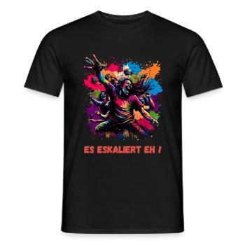Lustiges T-Shirt für Festival, Party, feiern, Spaß - Männer T-Shirt - Schwarz - Vorne - AI Model Male 178 light (178cm)