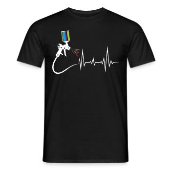 Car Painter Heartbeat For Car Painter - Men's T-Shirt - black - Front - AI Model Male 178 light (178cm)