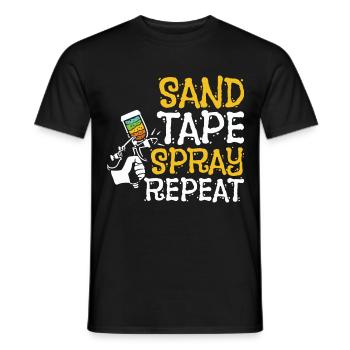 Sand. Tape. Spray. Repeat. For Painter - Männer T-Shirt - Schwarz - Vorne - AI Model Male 178 light (178cm)