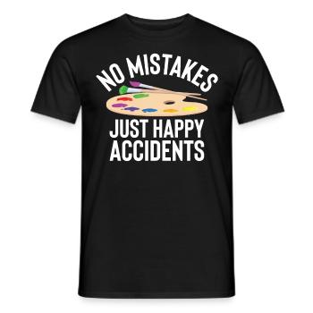 No Mistakes Just Happy Accidents For Painter - Men's T-Shirt - black - Front - AI Model Male 178 light (178cm)