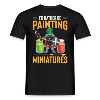 Je préfère peindre des miniatures pour un artiste - T-shirt homme - noir - Devant - AI Model Male 178 light (178cm)