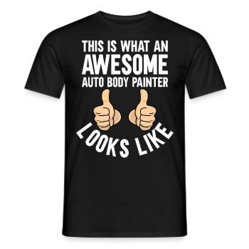Voici à quoi ressemble un peintre de carrosserie de voiture génial li - T-shirt homme - noir - Devant - AI Model Male 178 light (178cm)