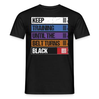 Continuez à vous entraîner jusqu’à ce que la ceinture devienne Black Jiu Jitsu - T-shirt homme - noir - Devant - AI Model Male 178 light (178cm)