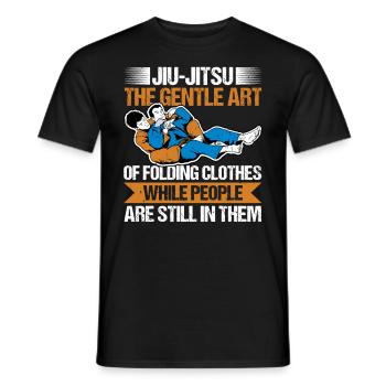 The Gentle Art Of Folding Clothes Funny Jiu Jitsu - Männer T-Shirt - Schwarz - Vorne - AI Model Male 178 light (178cm)