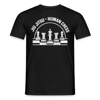 Jiu-Jitsu Human Chess Funny Jiu Jitsu - Men's T-Shirt - black - Front - AI Model Male 178 light (178cm)