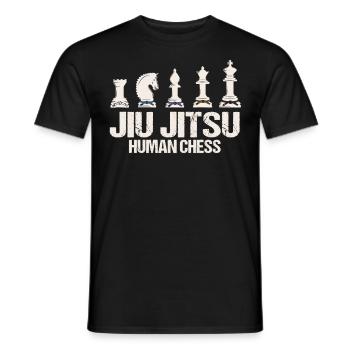 Jiu-Jitsu Human Chess Funny Jiu Jitsu - Men's T-Shirt - black - Front - AI Model Male 178 light (178cm)
