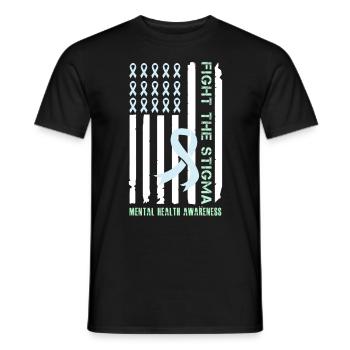 Santé mentale Combattre la stigmatisation mentale - T-shirt homme - noir - Devant - AI Model Male 178 light (178cm)