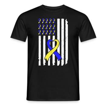Down Syndrome Awareness Loop extra - Men's T-Shirt - black - Front - AI Model Male 178 light (178cm)