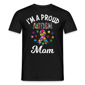 Fière maman de la conscience de l’enfant autiste - T-shirt homme - noir - Devant - AI Model Male 178 light (178cm)