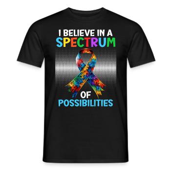 Autisme Je crois en un spectre de - T-shirt homme - noir - Devant - AI Model Male 178 light (178cm)