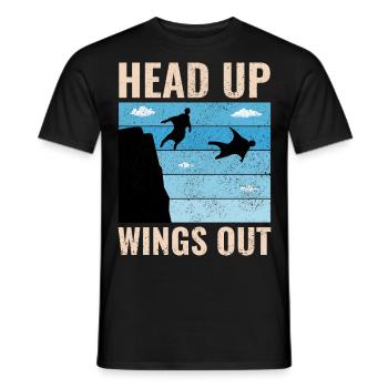 Wingsuit fliegen Base Jumping Fallschirmspringen Wingsuiting - Männer T-Shirt - Schwarz - Vorne - AI Model Male 178 light (178cm)