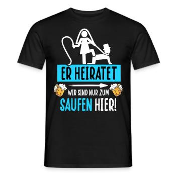 Polterabend T-Shirt Mann Junggesellenabschied JGA - Männer T-Shirt - Schwarz - Vorne - AI Model Male 178 light (178cm)