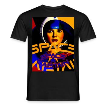 Kapitän im Weltraum - Männer T-Shirt - Schwarz - Vorne - AI Model Male 178 light (178cm)