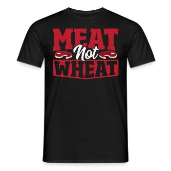 Meat No Wheat Keto Diet - Men's T-Shirt - black - Front - AI Model Male 178 light (178cm)