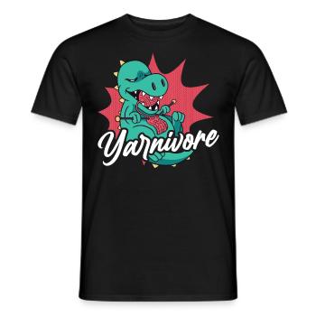 Knitting Knitter Pun Dinosaur - Männer T-Shirt - Schwarz - Vorne - AI Model Male 178 light (178cm)