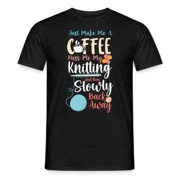 Tricoter du café tricoté juste faire - T-shirt homme - noir - Devant - AI Model Male 178 light (178cm)