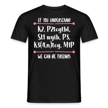 Tricoter Tricoter Si vous comprenez - T-shirt homme - noir - Devant - AI Model Male 178 light (178cm)