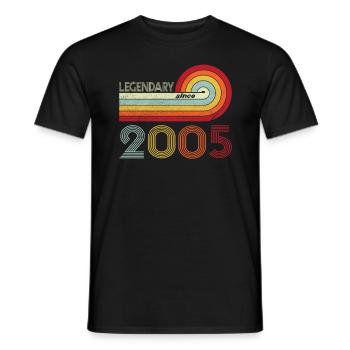 2005 Birthday Legendary since Vintage Rainbow - Men's T-Shirt - black - Front - AI Model Male 178 light (178cm)