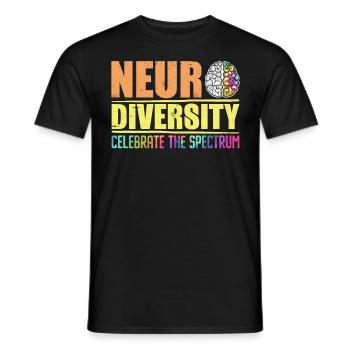 Neurodiversité Spectre de l’autisme - T-shirt homme - noir - Devant - AI Model Male 178 light (178cm)