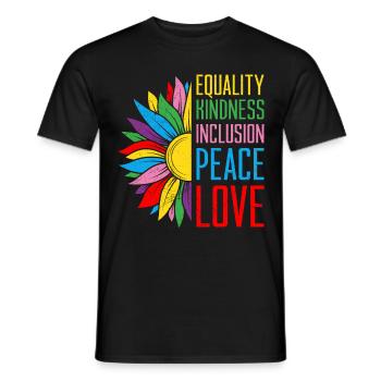 Inclusion Égalité Bienveillance Acceptation - T-shirt homme - noir - Devant - AI Model Male 178 light (178cm)