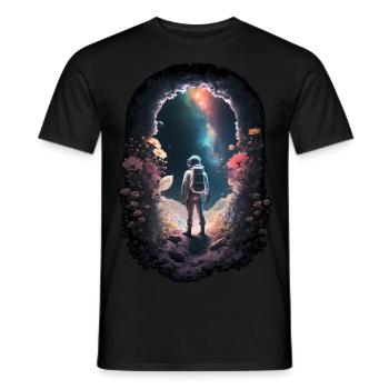 Un astronaute regarde les étoiles Surreal Sci-Fi Space - T-shirt homme - noir - Devant - AI Model Male 178 light (178cm)