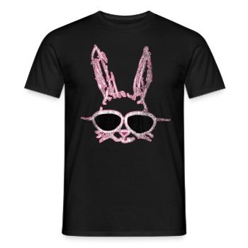süßer Osterhase mit Sonnenbrille Hase Ostern - Männer T-Shirt - Schwarz - Vorne - AI Model Male 178 light (178cm)