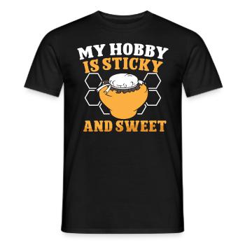 Beekeeper My Hobby Is Sticky And Sweet Bee Beekeeping - Men's T-Shirt - black - Front - AI Model Male 178 light (178cm)