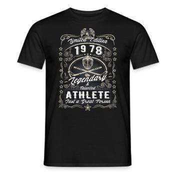 Vintage 1978 Ice Hockey Birthday Gift Hobby - Men's T-Shirt - black - Front - AI Model Male 178 light (178cm)