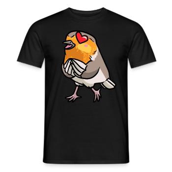 Robin Bird In Love Kawaii Emoticon - Men's T-Shirt - black - Front - AI Model Male 178 light (178cm)