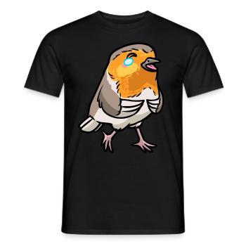 Robin Bird Kawaii Emoticon - Men's T-Shirt - black - Front - AI Model Male 178 light (178cm)