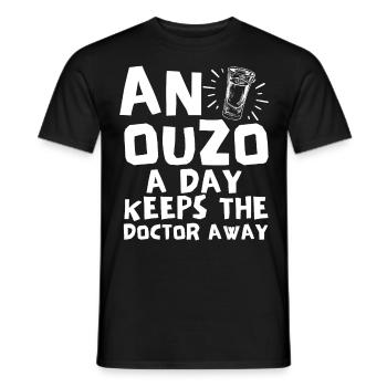 Ouzo Slogan pour les Grecs Une Ouzo par jour Ouzo Party - T-shirt homme - noir - Devant - AI Model Male 178 light (178cm)