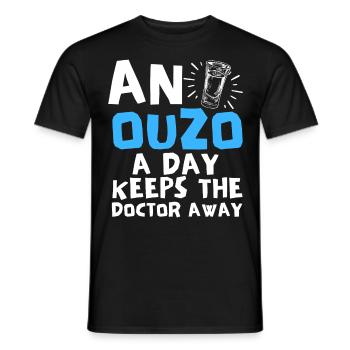 Ouzo Slogan pour les Grecs Une Ouzo par jour Ouzo Party - T-shirt homme - noir - Devant - AI Model Male 178 light (178cm)