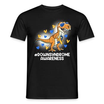 Down Syndrom Vater und Mutter mit Kind - Männer T-Shirt - Schwarz - Vorne - AI Model Male 178 light (178cm)