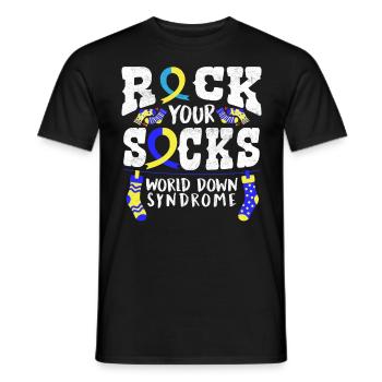 Down Syndrome Rock your Socks Awareness - T-shirt homme - noir - Devant - AI Model Male 178 light (178cm)
