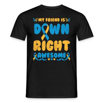 Down Syndrom Awareness Schleife Trisomie 21 - Männer T-Shirt - Schwarz - Vorne - AI Model Male 178 light (178cm)