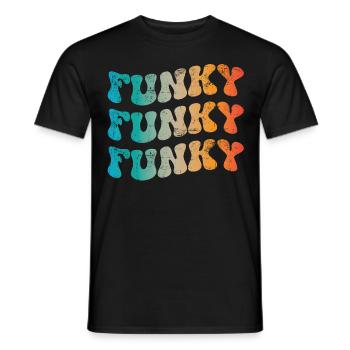 Funky Music Vintage - Men's T-Shirt - black - Front - AI Model Male 178 light (178cm)
