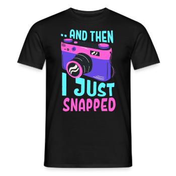 Photographe Photographe Amateur de photographie Photo - T-shirt homme - noir - Devant - AI Model Male 178 light (178cm)
