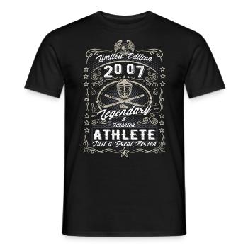 Vintage 2007 Ice Hockey Geburtstag Geschenk Hobby - Männer T-Shirt - Schwarz - Vorne - AI Model Male 178 light (178cm)