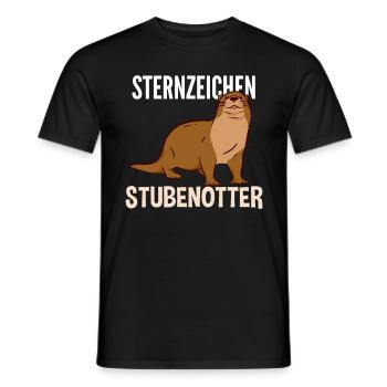 Sternzeichen Stubenotter Otter Stubenhocker - Männer T-Shirt - Schwarz - Vorne - AI Model Male 178 light (178cm)