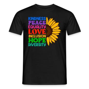 Inklusion Akzeptanz Freundlichkeit Solidarität - Männer T-Shirt - Schwarz - Vorne - AI Model Male 178 light (178cm)