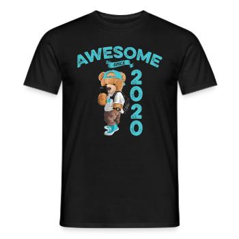 2020 Geburtstag Teddy Bär Awesome since - Männer T-Shirt - Schwarz - Vorne - AI Model Male 178 light (178cm)