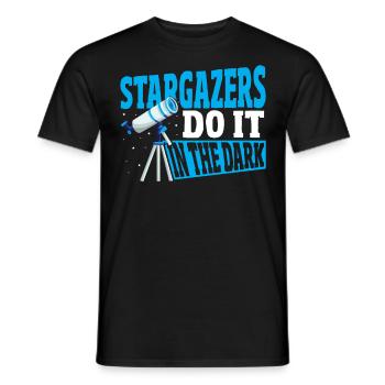 Stargazers Do It In The Dark Stargazing Astronomy - Men's T-Shirt - black - Front - AI Model Male 178 light (178cm)