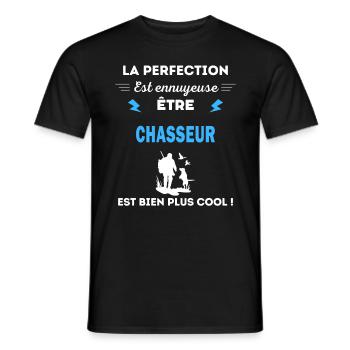 La perfection est ennuyeuse cool chasseur - T-shirt homme - noir - Devant - AI Model Male 178 light (178cm)