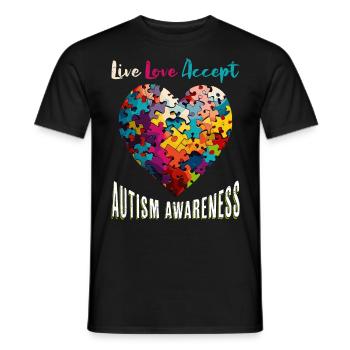 Autism Awareness Accept Understand Love - Men's T-Shirt - black - Front - AI Model Male 178 light (178cm)