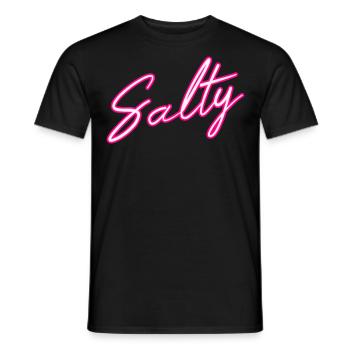 Salty Salzig Schriftzug für Frauen und Männer - Männer T-Shirt - Schwarz - Vorne - AI Model Male 178 light (178cm)