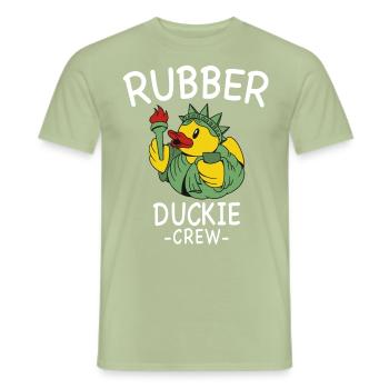 Rubber Duck Yellow Duck Crew Bathing Ducks Ducks - Men's T-Shirt - sage - Front - AI Model Male 178 light (178cm)