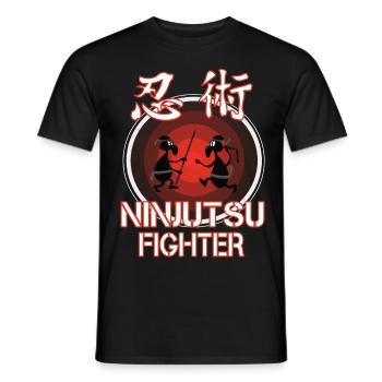 Funny Ninjutsu Fighter Outfit - Men's T-Shirt - black - Front - AI Model Male 178 light (178cm)